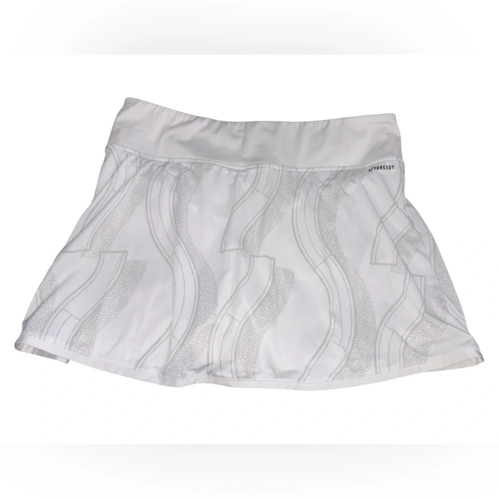 adidas Club Tennis Graphic Skirt White Skort Size L Built-In Shorts Athleisure